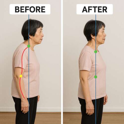 猫背改善のビフォーアフター写真