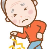 歩行が不安定な状態と安定した状態を、神経回路の違いとして赤・黄・緑で比較したイラスト。運動していても誤った動作が強化されると歩行は安定しないことを示している。